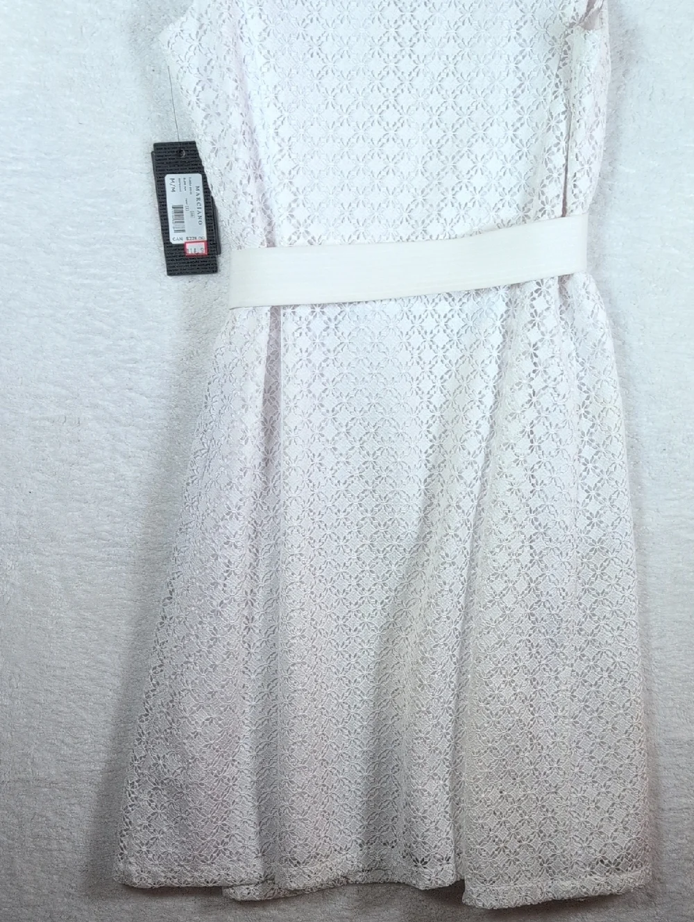 Marciano White Lace Dress with Fabric Belt - Picture 6 of 7